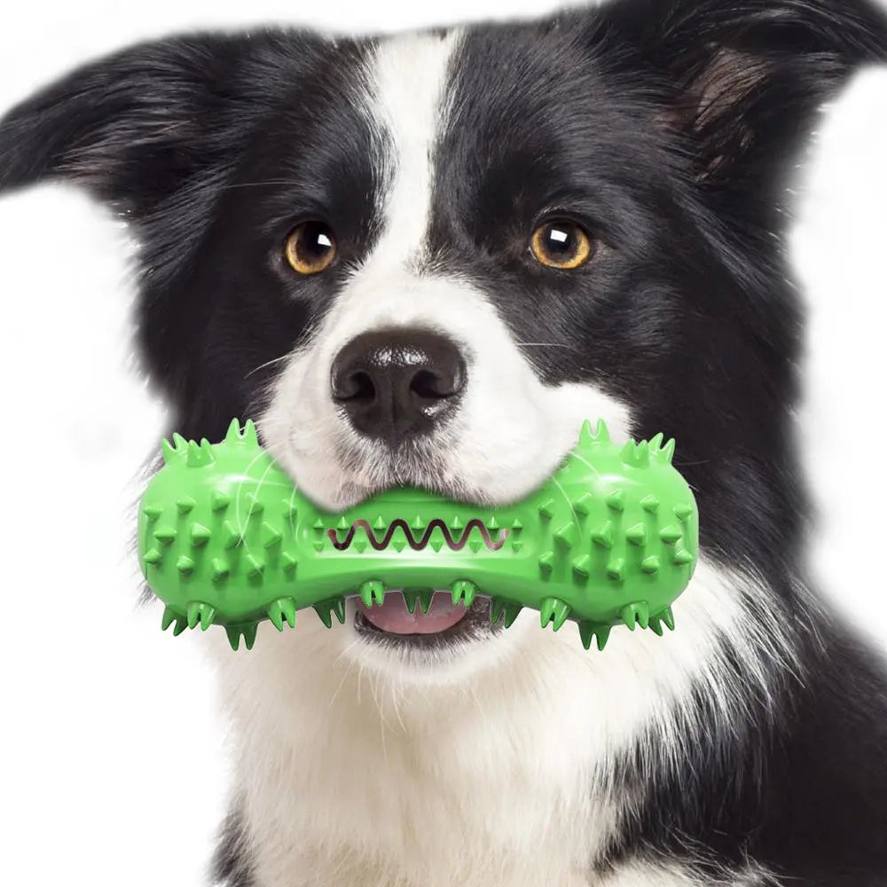 Dog Toys Squeeze Squeaky Dog Toys Dumbbell Shaped Faux Bone Pet Chew Toys - Modern Lifestyle Shopping
